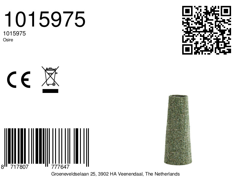 Pantalla de lámpara cilíndrica de tela verde Light & Living Osire - Imagen 7