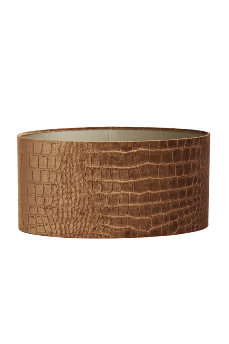 Pantalla de lámpara estampado de cocodrilo marrón Light & Living Praya - H. 19 cm - Imagen 2