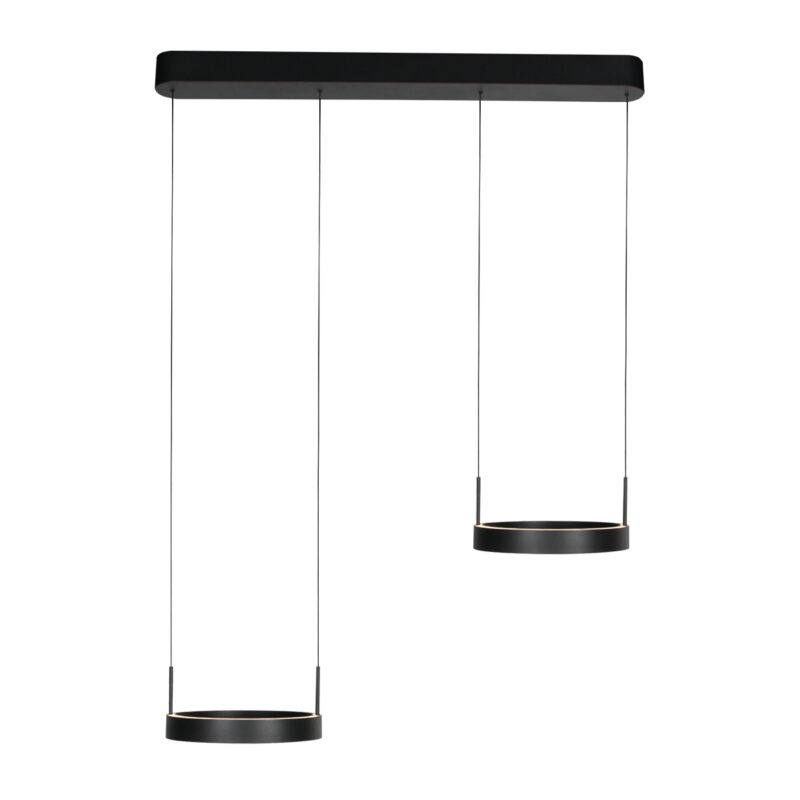 Lámpara de comedor de diseño negra con doble aro Steinhauer Mykty - Imagen 2