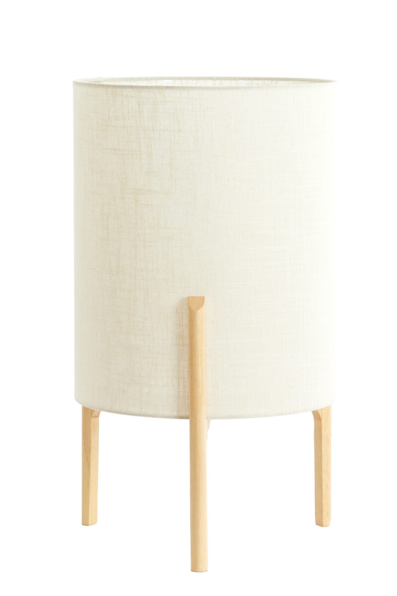 Lámpara de mesa cilíndrica en tela beige Light & Living Litto – H. 58 cm - Imagen 2