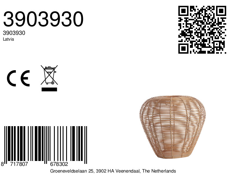 Pantalla de lámpara de ratán de tono natural Light & Living Latvia - Imagen 7