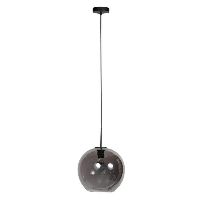 Lámpara colgante con bola negra de vidrio ahumado Mexlite HaloSwap - Ø 30 cm - Imagen 2