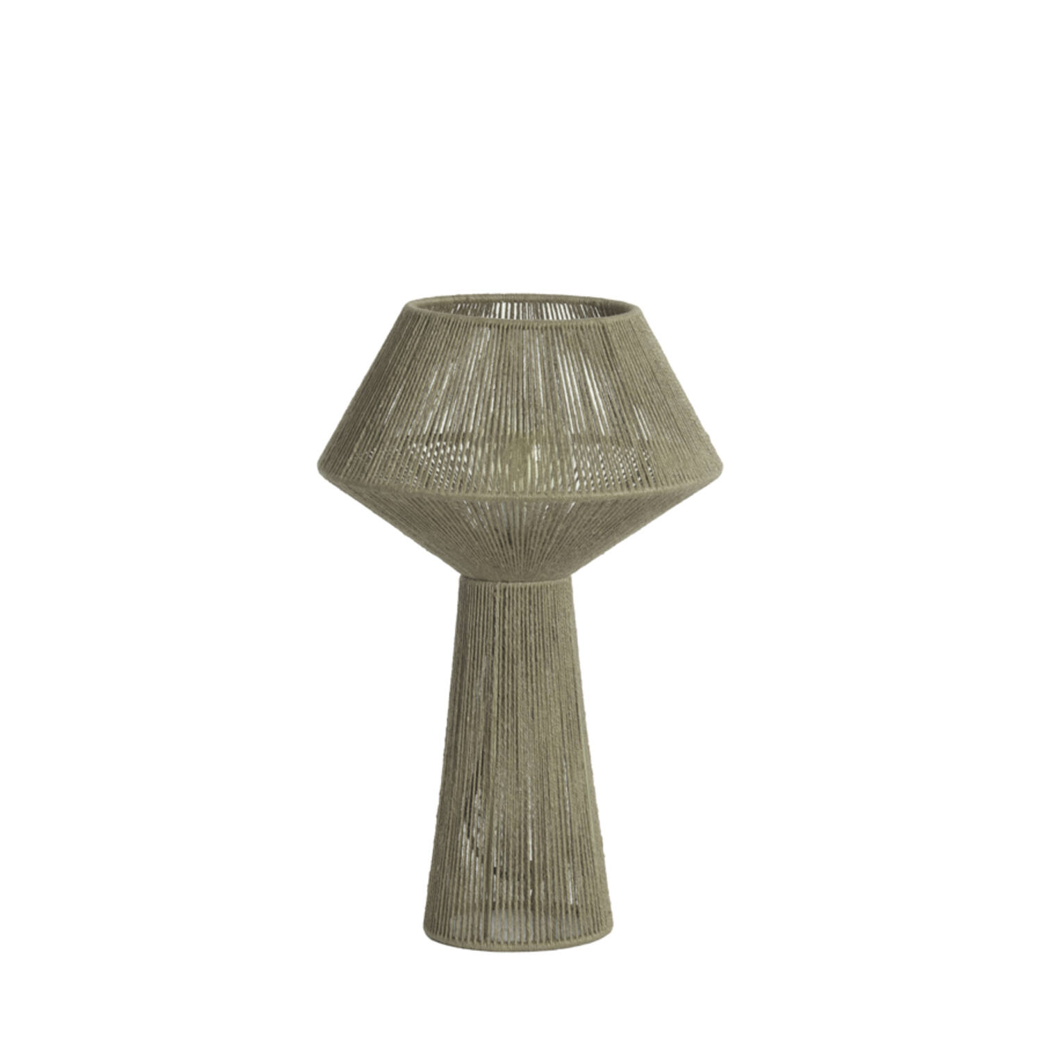 Lámpara de mesa estilo japandi verde trenzada Light & Living Fugia - H. 47 cm