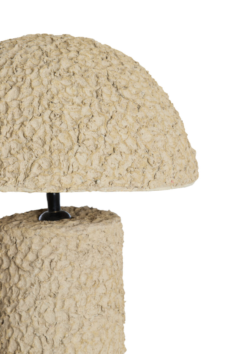 Lámpara de mesa tipo seta con textura beige Light & Living Qazu - H. 48 cm - Imagen 3