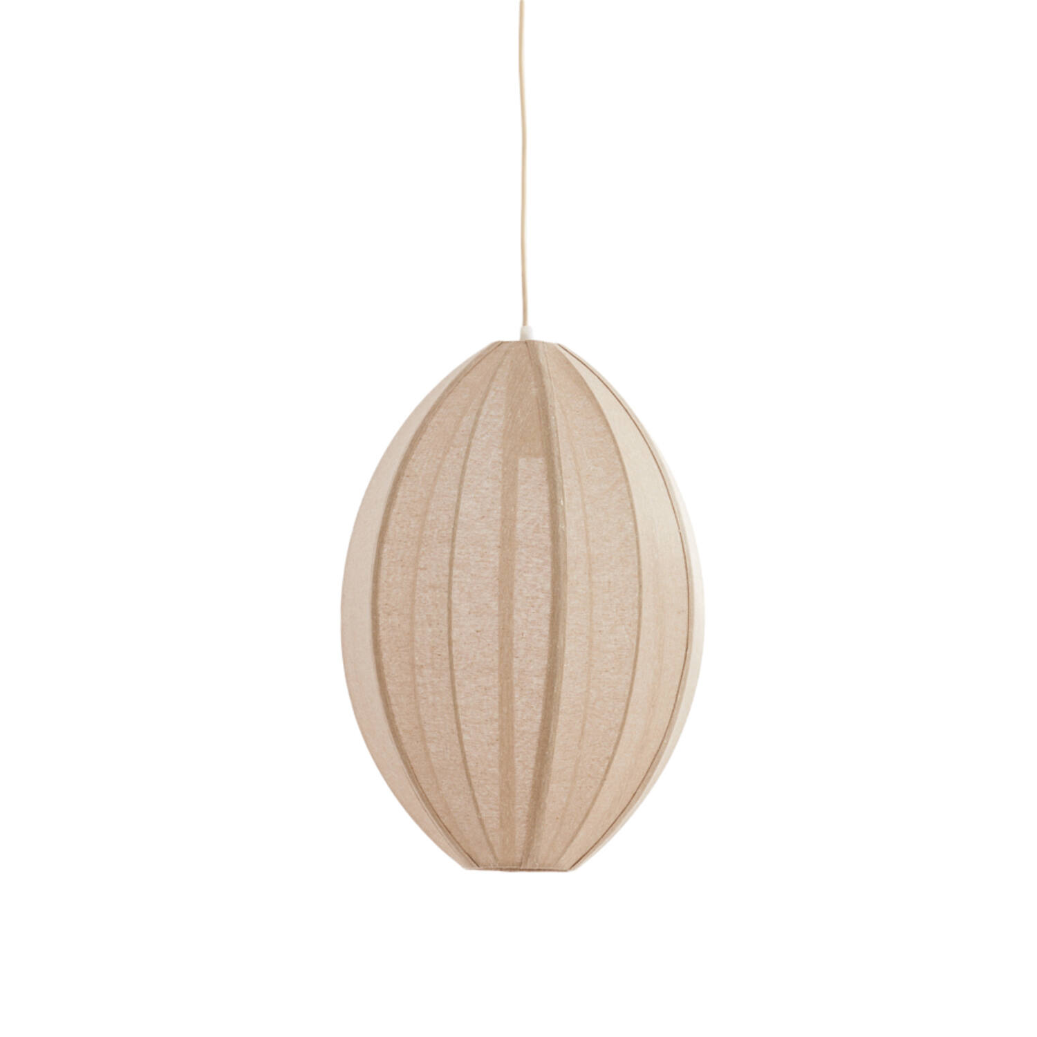 Lámpara ovalada beige con pantalla de tela Light & Living Milatos - Ø 38 cm