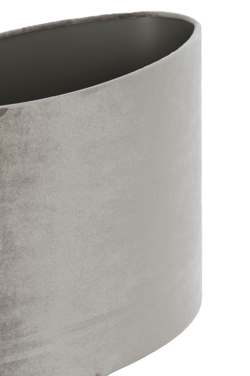 Pantalla de lámpara de terciopelo taupe en forma de cilindro Light & Living Palata - H. 25 cm - Imagen 6