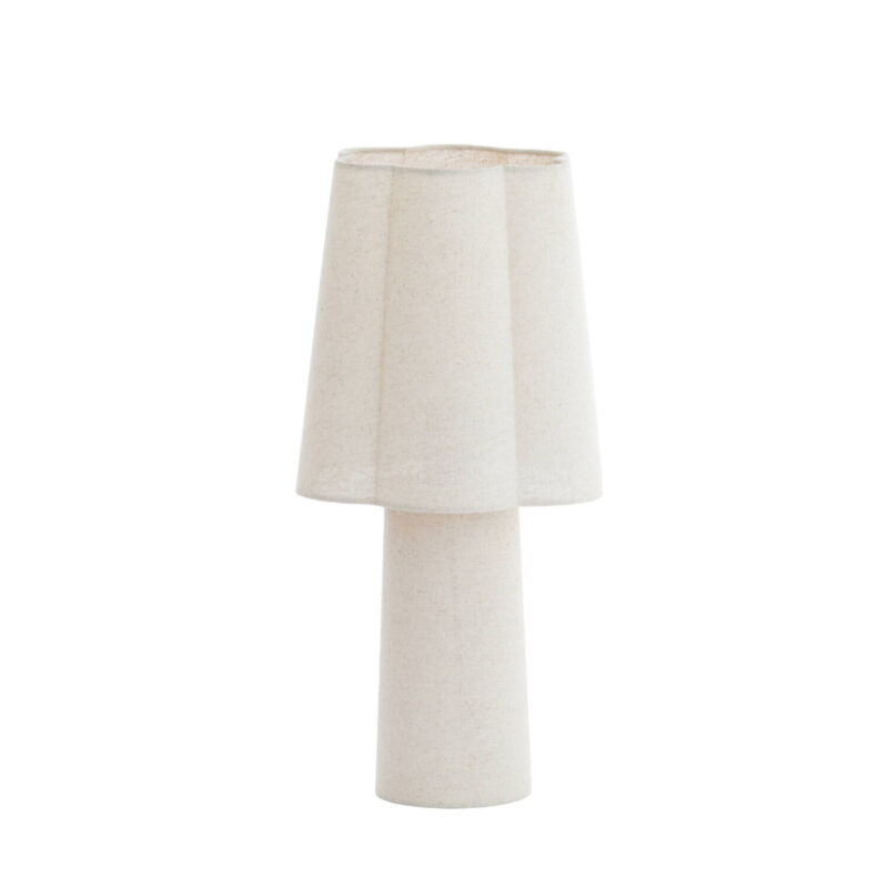 Lámpara de mesa color crema con estructura acanalada Light & Living Musaby – H. 50 cm