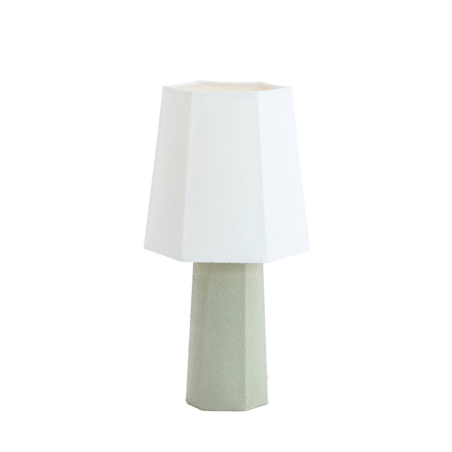 Lámpara blanca con diseño geométrico en tela Light & Living Musabo – H. 49 cm