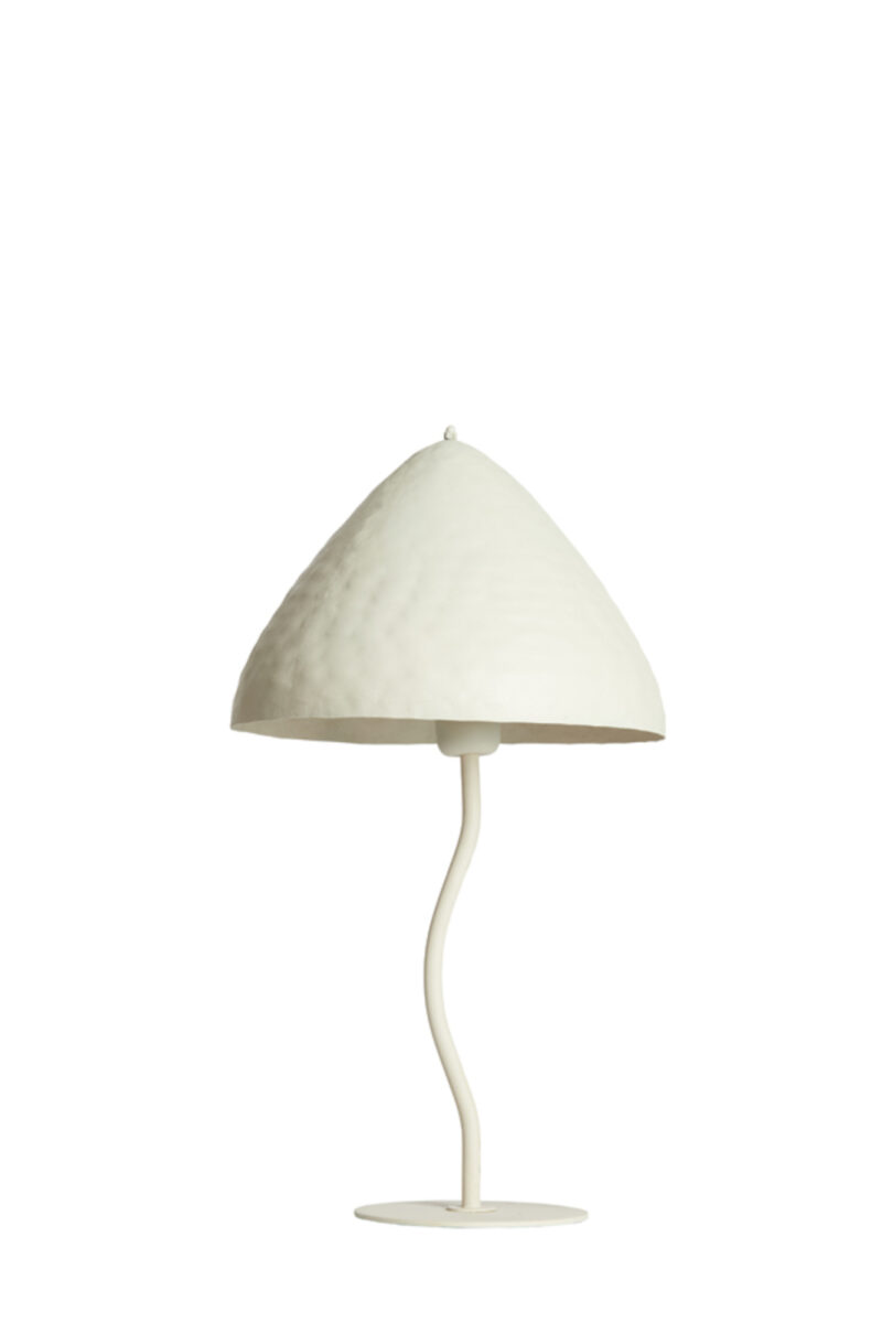 Lámpara de mesa tipo seta curvada en blanco estilo japandi Light & Living Elimo - H. 50 cm - Imagen 2