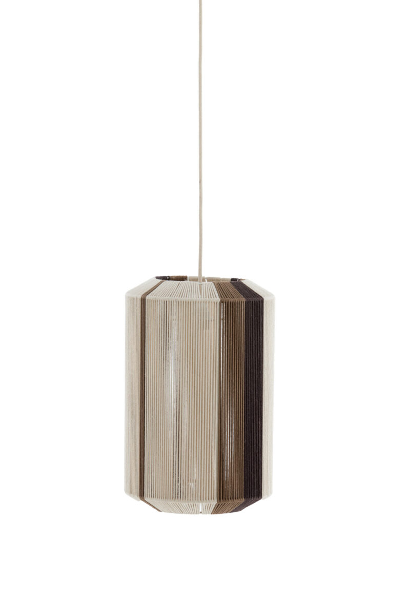 Lámpara colgante cilíndrica beige con rayas Light & Living Kozana - Ø 30 cm - Imagen 2