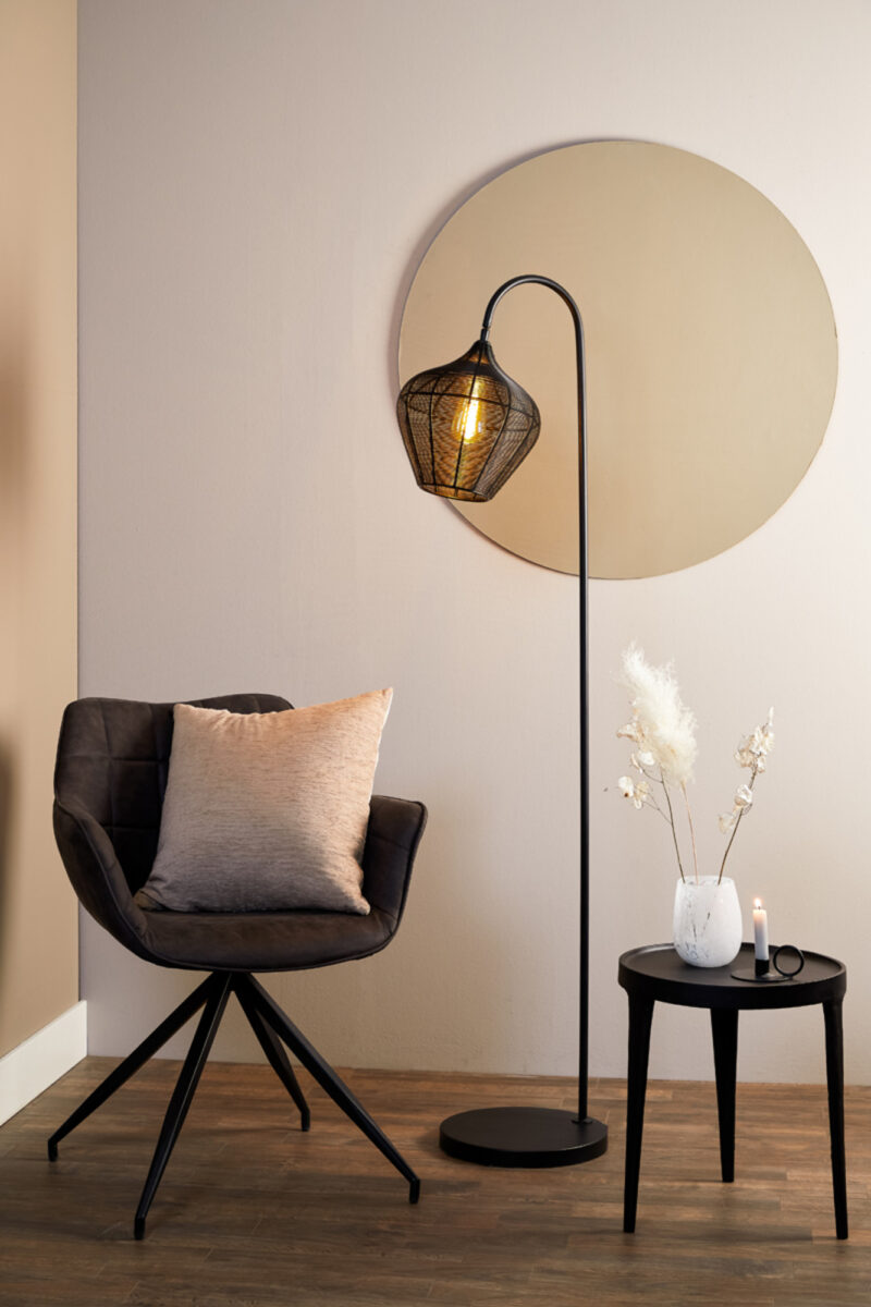Lámpara de pie negra trenzada Light & Living Alvaro – H. 160 cm - Imagen 4