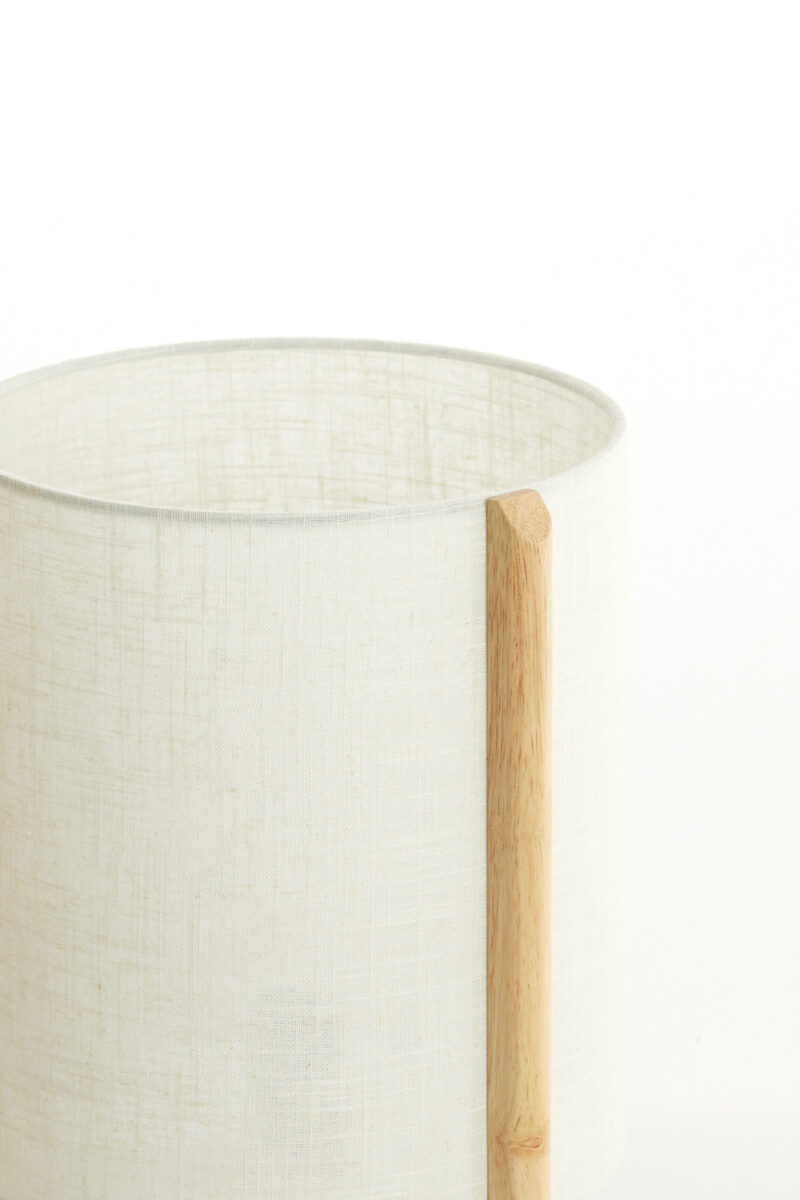 Lámpara de madera con pantalla de tela beige Light & Living Litto – H. 44 cm - Imagen 4