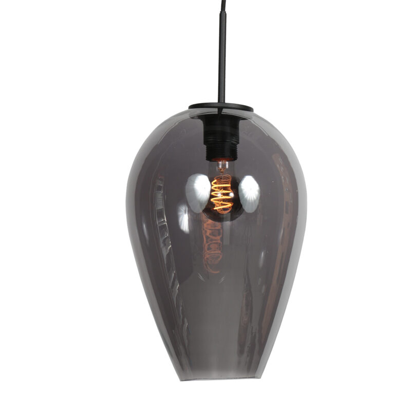 Lámpara colgante con pantalla en forma de gota de vidrio ahumado Mexlite HaloSwap - Ø 22,50 cm