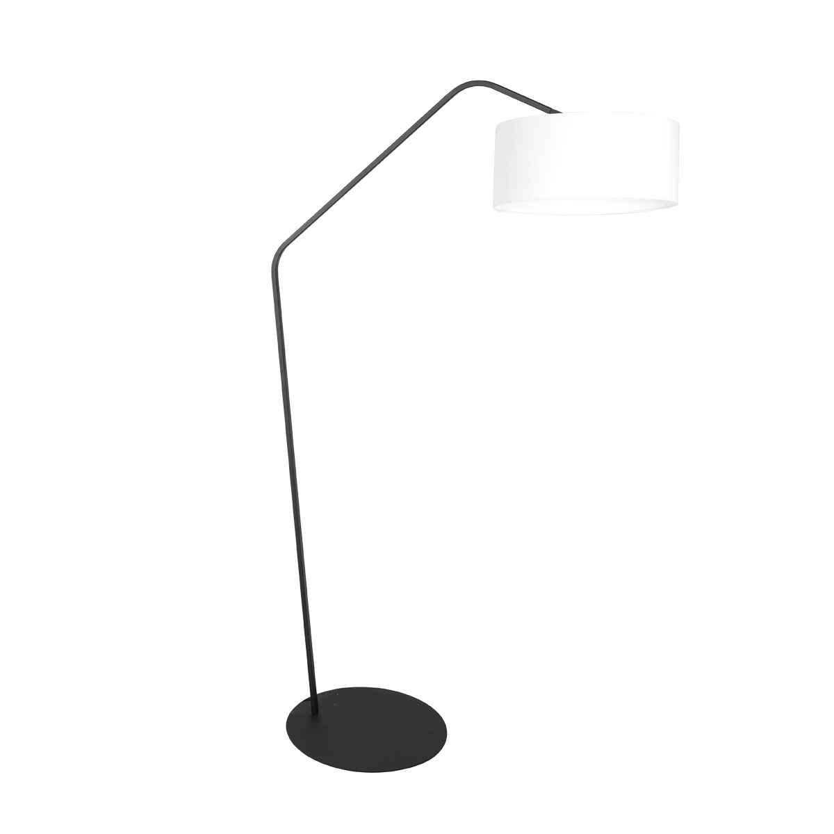 Lámpara arqueada negra con pantalla blanca Anne Lighting ZigZag