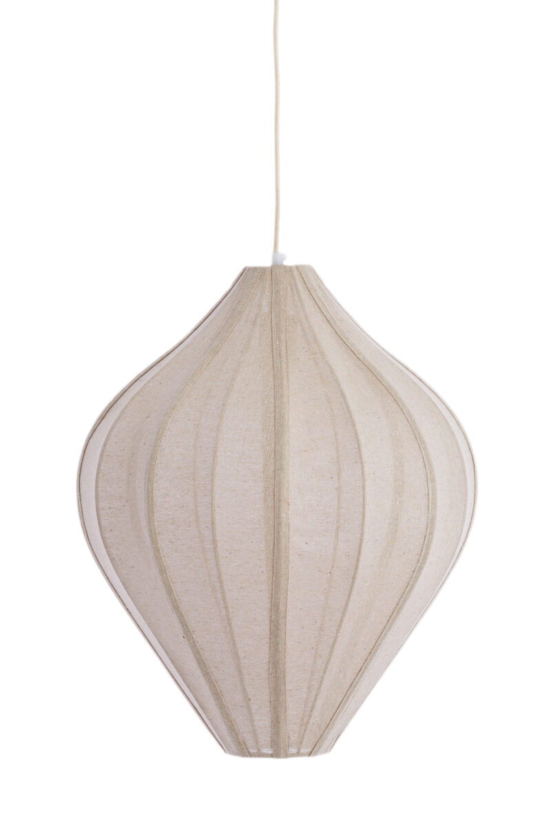 Lámpara colgante de lino beige color arena Light & Living Pasto - Ø 47 cm - Imagen 2