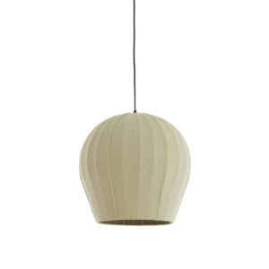Lámpara colgante ovalada de tela beige Light & Living Zagori - Ø 44 cm