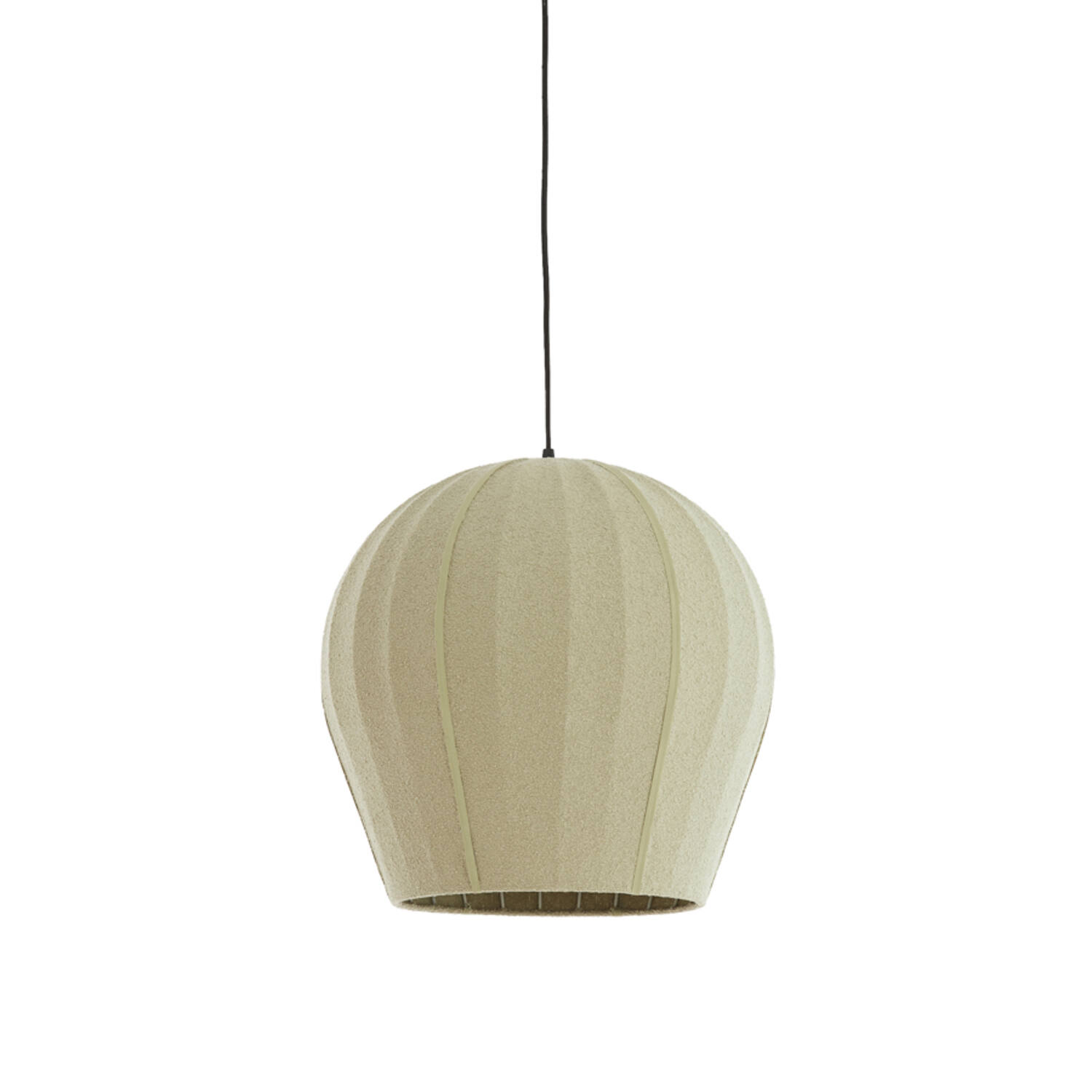 Lámpara colgante ovalada de tela beige Light & Living Zagori - Ø 44 cm