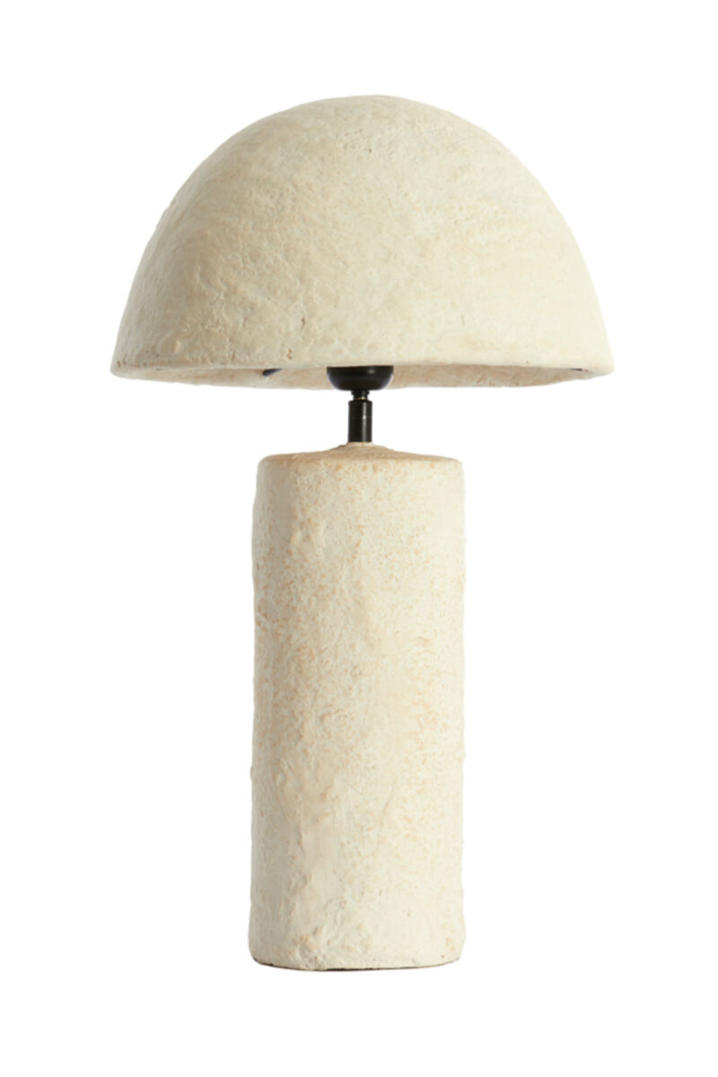 Lámpara de mesa de aspecto piedra beige Light & Living Qazu - H. 48 cm - Imagen 2