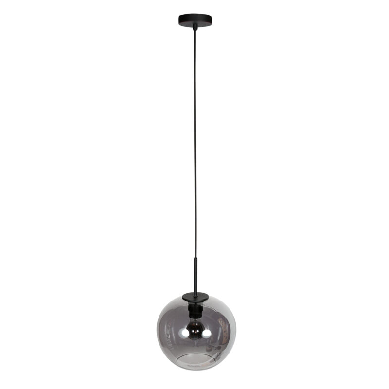 Lámpara colgante negra con esfera suspendida de vidrio ahumado Mexlite HaloSwap - Ø 25 cm - Imagen 6