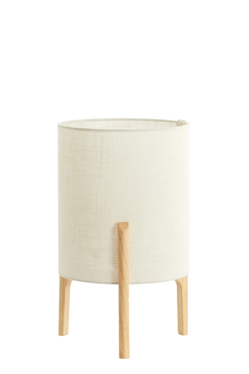 Lámpara de madera con pantalla de tela beige Light & Living Litto – H. 44 cm - Imagen 2