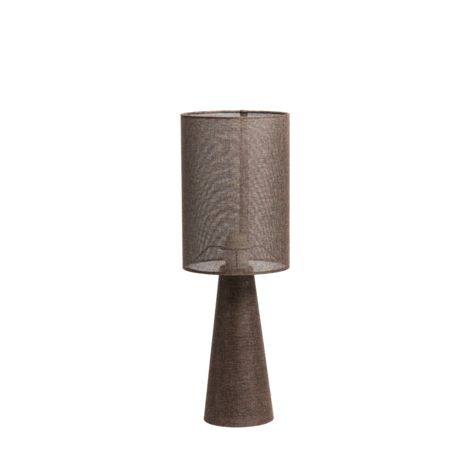 Lámpara de mesa marrón tradicional de tela Light & Living Micky - H. 58 cm