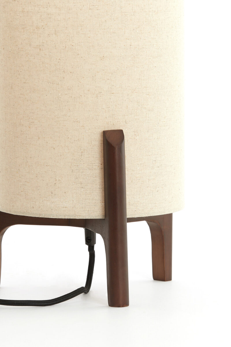 Lámpara de tela en forma de cilindro de color beige Light & Living Litto - H. 33 cm - Imagen 6