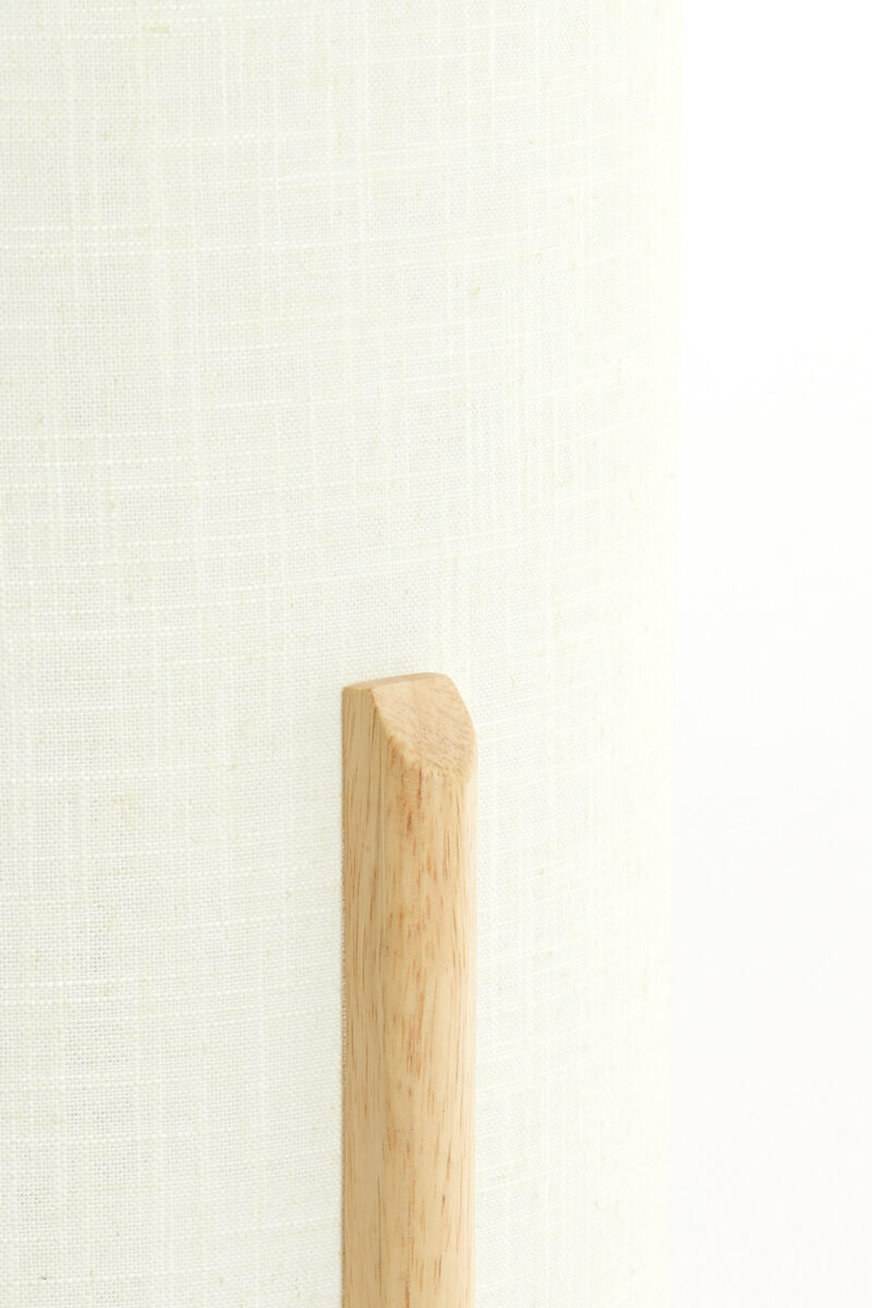 Lámpara de mesa redonda color crema con base de madera Light & Living Litto – H. 33 cm - Imagen 5