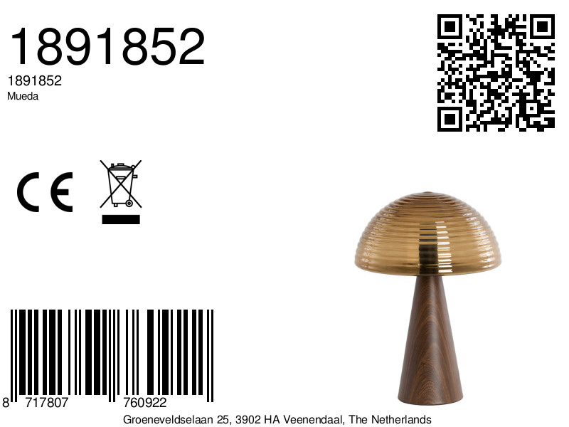 Lámpara vintage marrón de vidrio Light & Living Mueda - Imagen 5