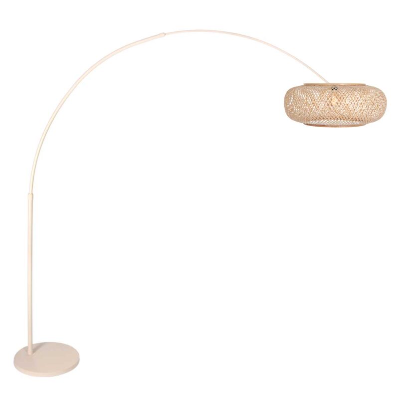 Lámpara beige con pantalla de bambú Steinhauer Sparkled Light
