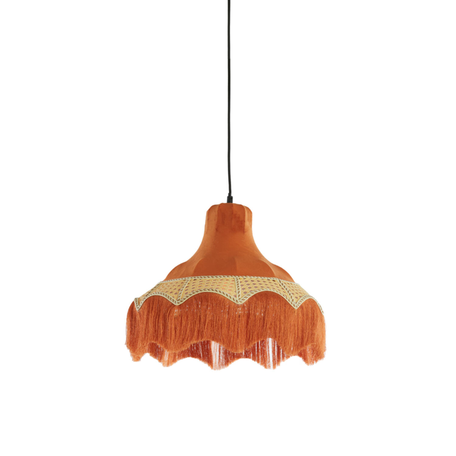 Suspensión alegre retro con acabado en flecos Light & Living Mizia - Ø 40 cm