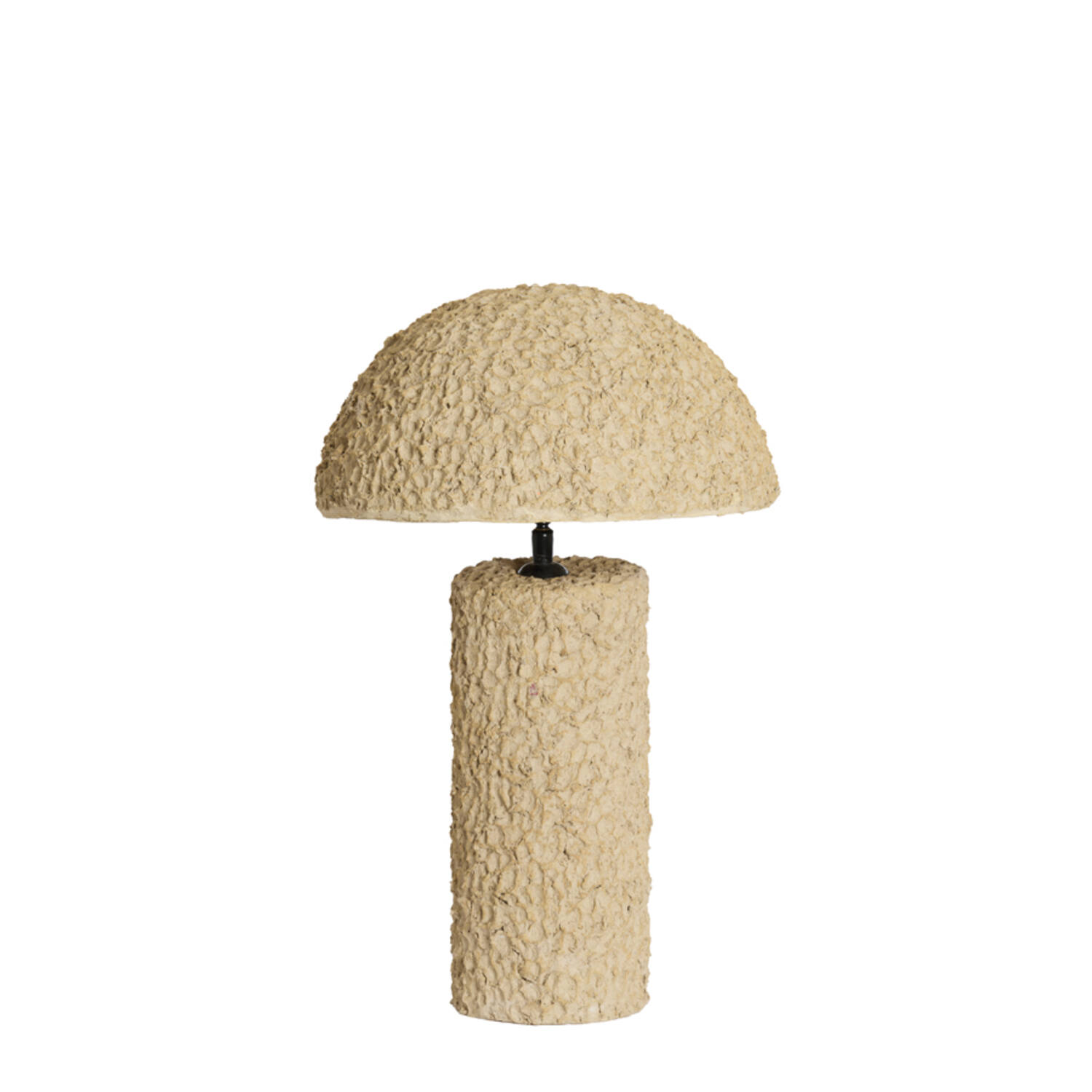 Lámpara de mesa tipo seta con textura beige Light & Living Qazu - H. 48 cm