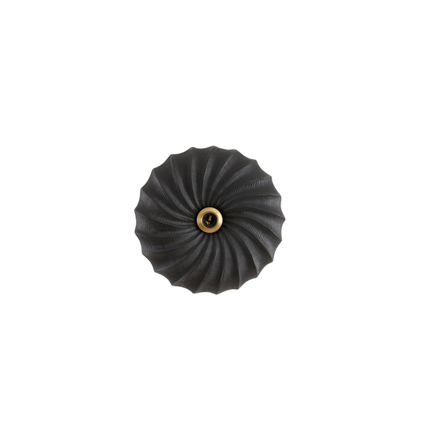 Pantalla negra con textura acanalada Light & Living Bapato – H. 39 cm