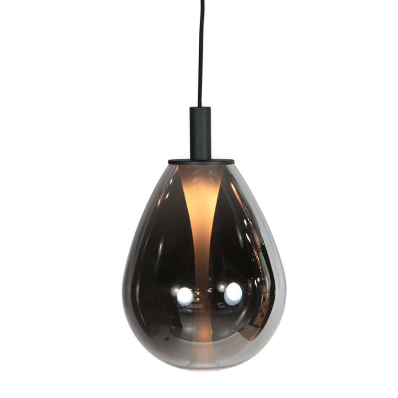 Lámpara colgante compacta negra con vidrio ahumado Steinhauer Glimsy - Ø 22 cm - Imagen 3