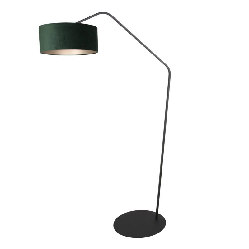 Lámpara negra con pantalla de terciopelo verde Anne Lighting ZigZag - Imagen 2