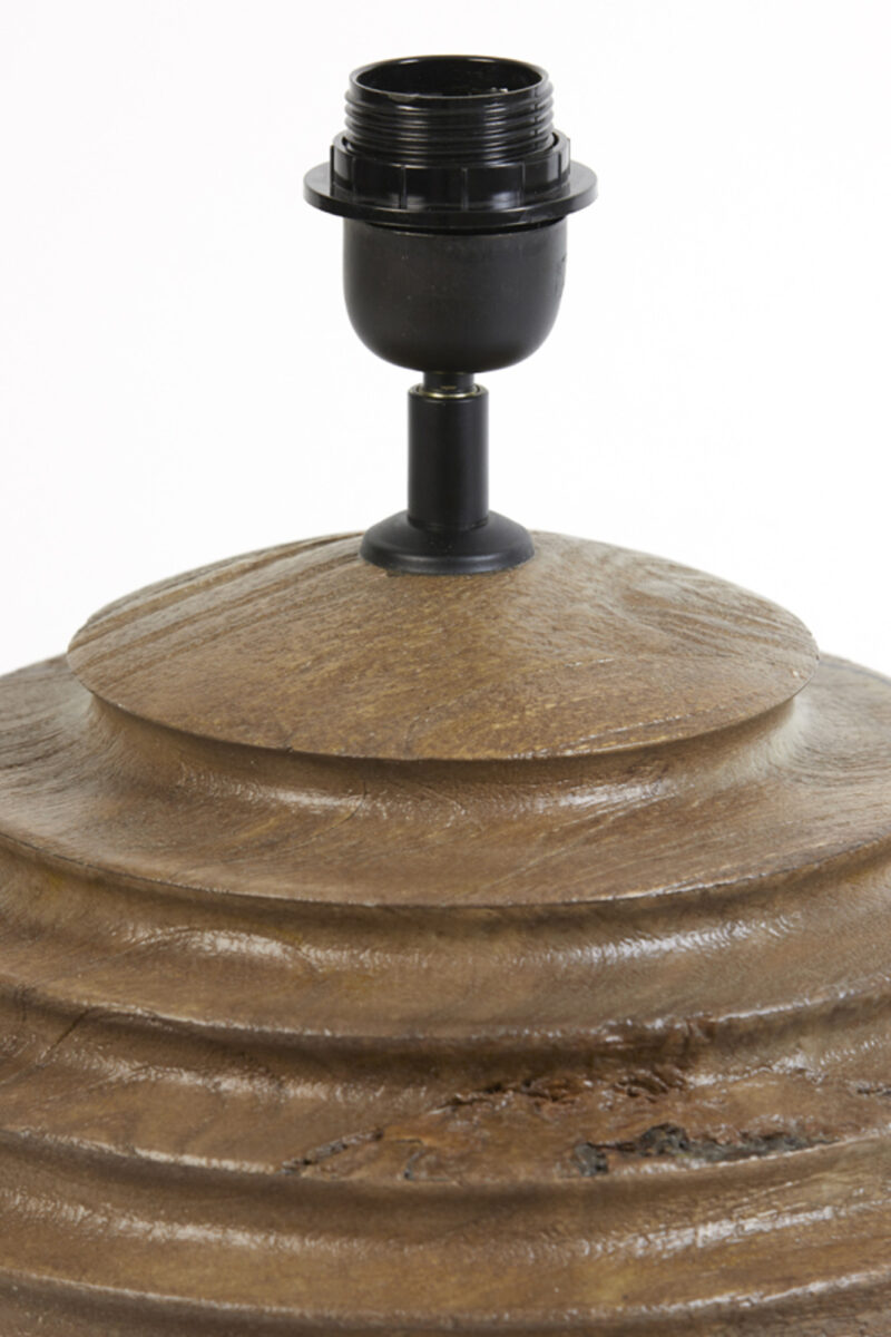 Base de lámpara de madera con patrón de estrías Light & Living Renzo - H. 38 cm - Imagen 7