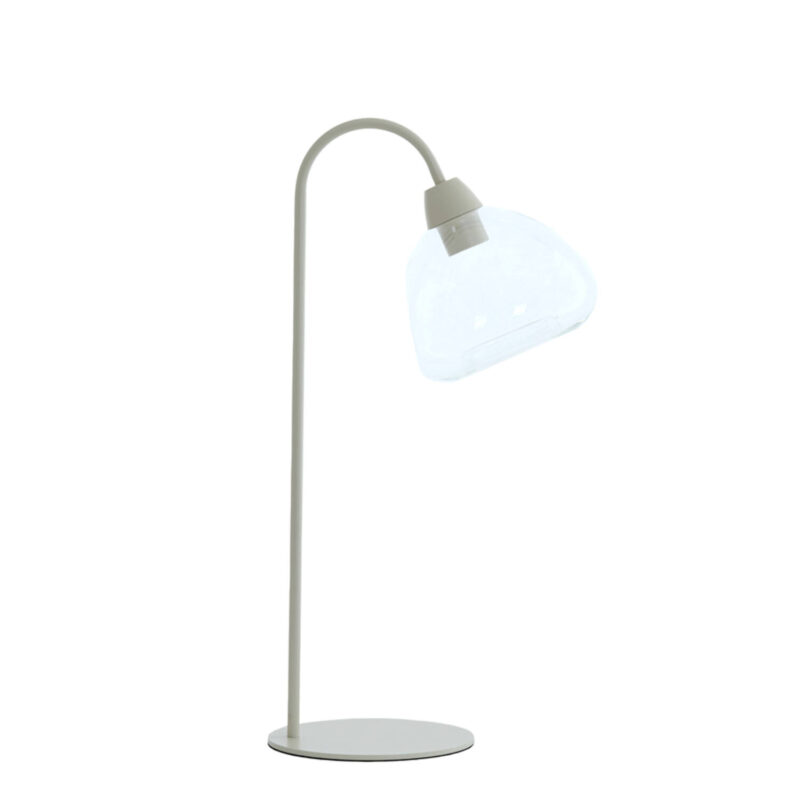 Lámpara de mesa de vidrio con base de metal Light & Living Bisho - H. 61 cm