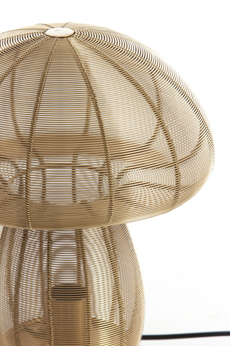 Diseño de sombra de lámpara de hilo dorado Light & Living Mushroom - H. 24 cm - Imagen 3