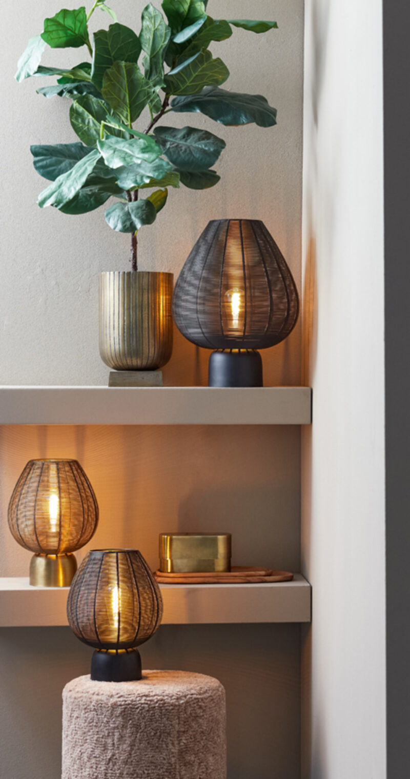 Lámpara de mesa negra diseño de alambre Light & Living Suneko – H. 34 cm - Imagen 4