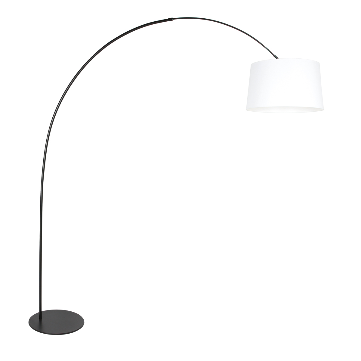 Lámpara de arco negra con pantalla blanca Anne Lighting Curve