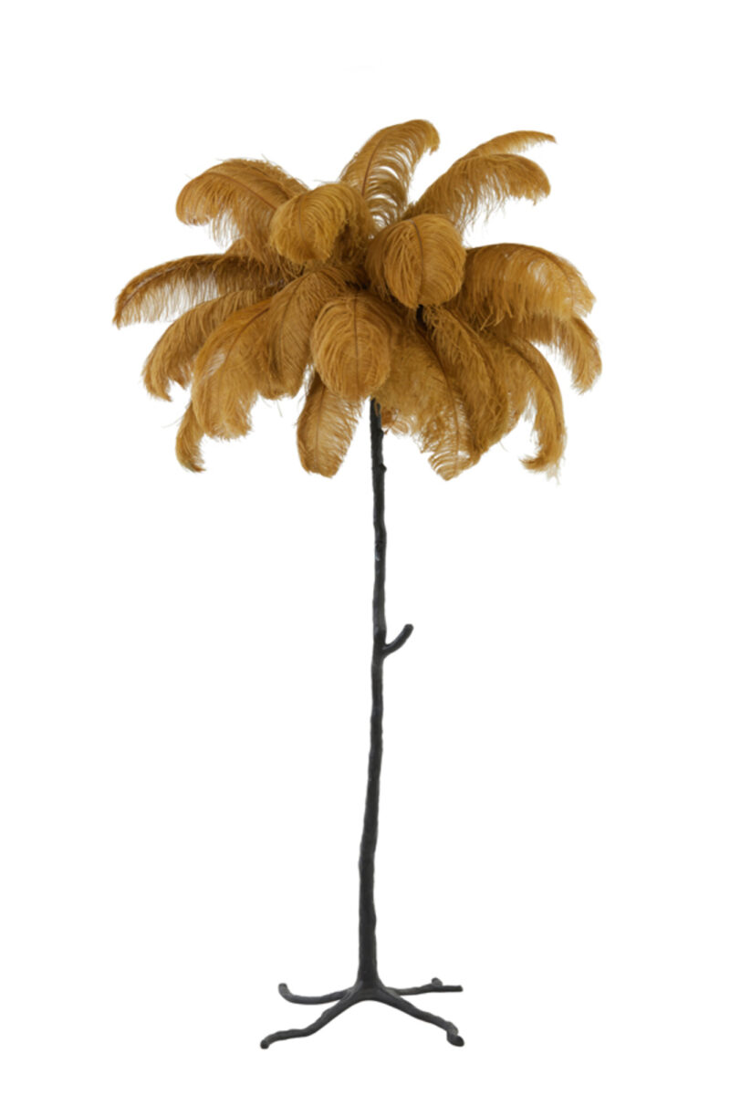 Lámpara de pie elegante con plumas marrones Light & Living Feather – H. 180 cm - Imagen 2