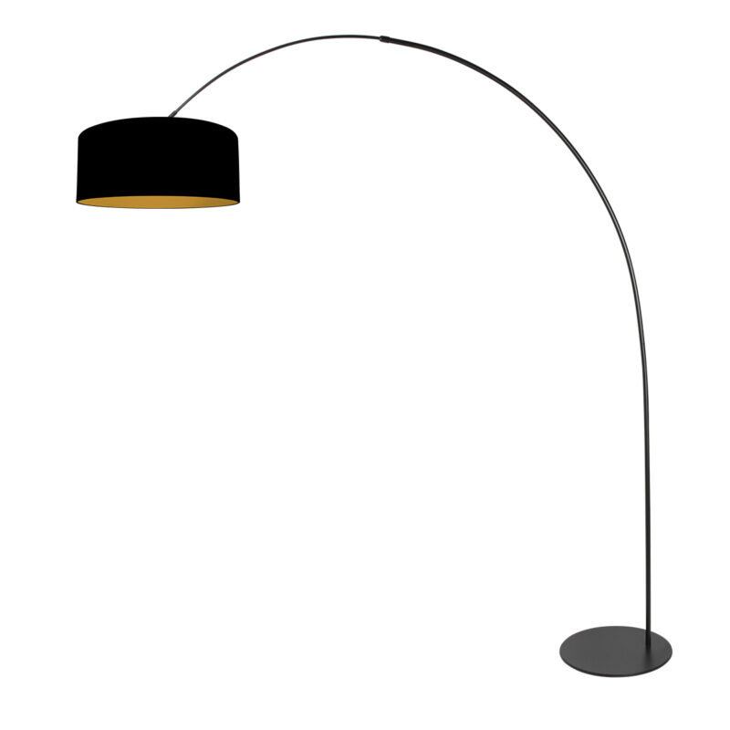 Lámpara curva negra con pantalla negra Anne Lighting Curve - Imagen 2