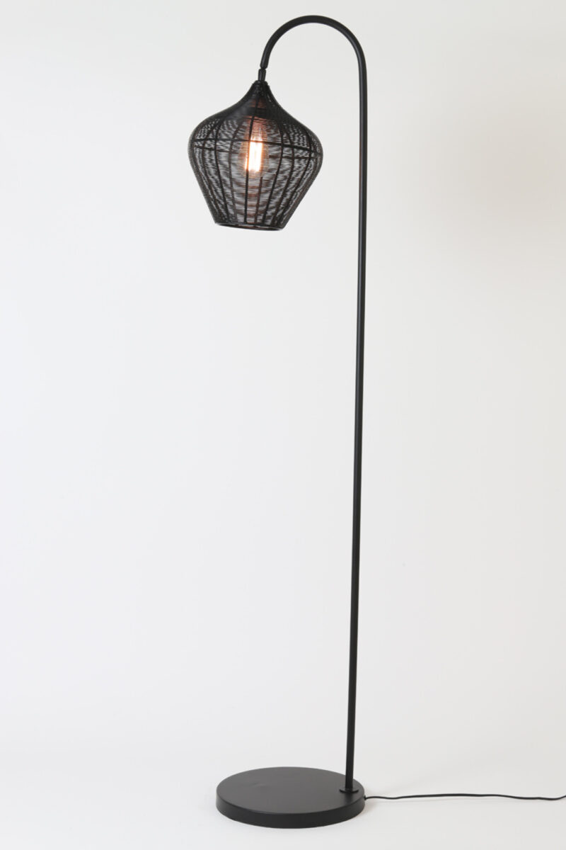 Lámpara de pie negra trenzada Light & Living Alvaro – H. 160 cm - Imagen 3
