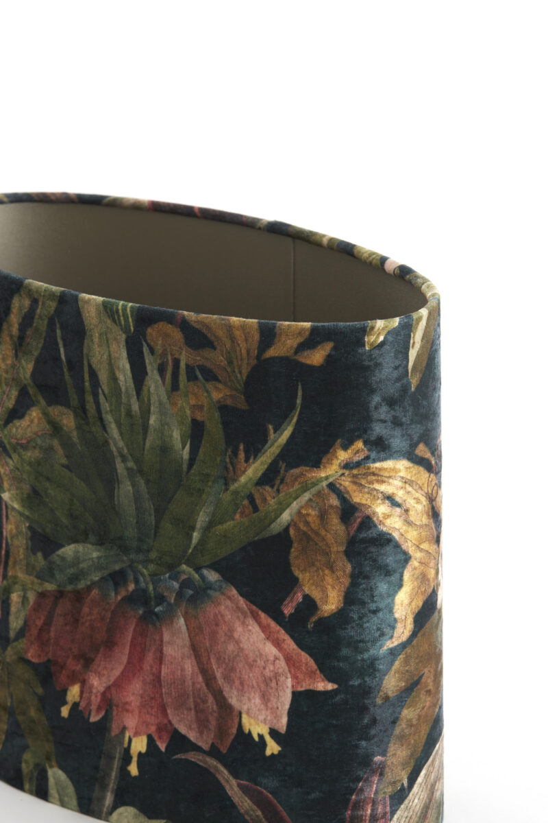 Pantalla de lámpara de terciopelo con estampado de flores Light & Living Passion - H. 25 cm - Imagen 5