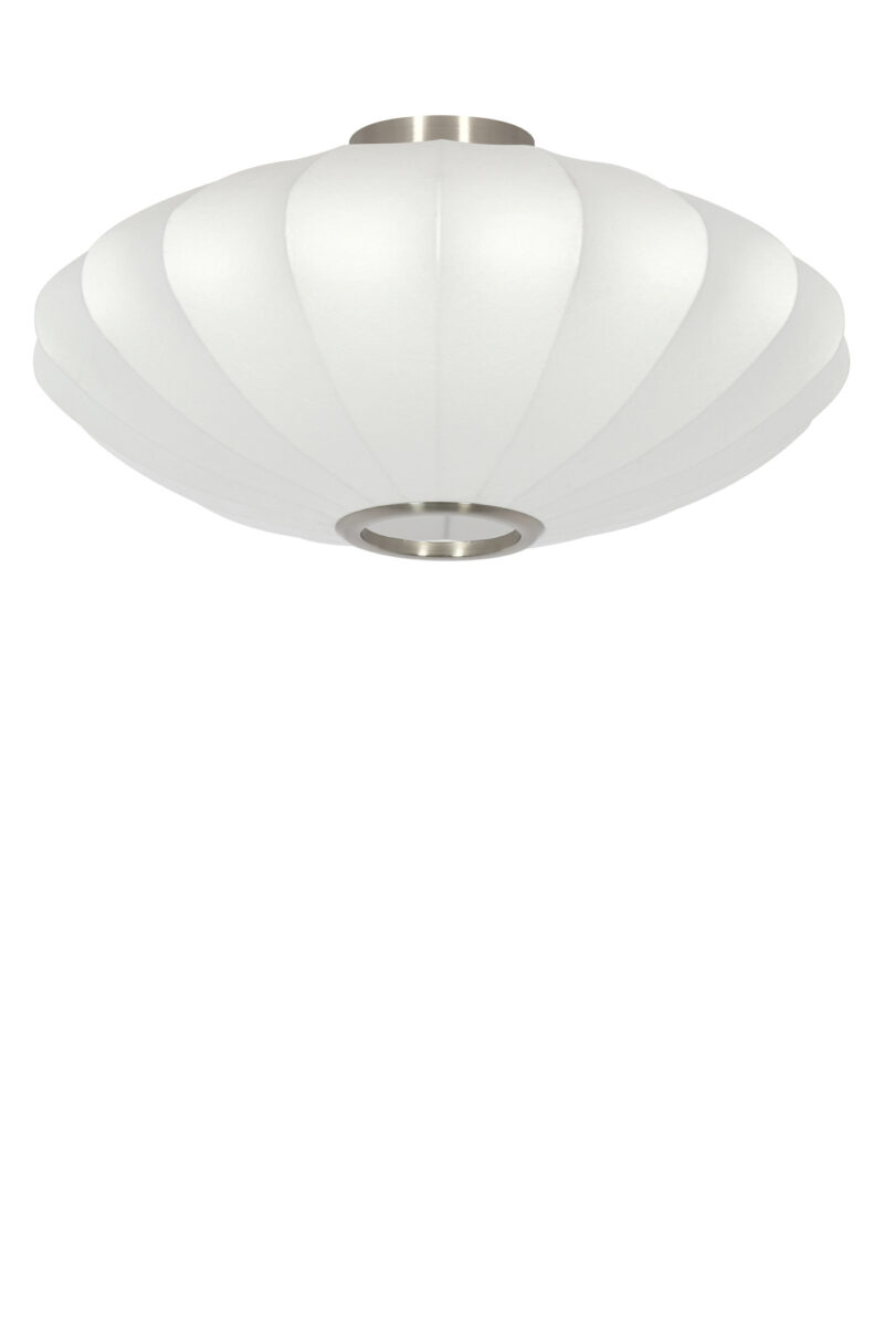 Lámpara de techo ovalada de tela blanca Light & Living Fay – An. 50 cm - Imagen 2