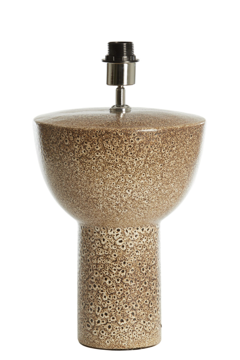 Base de lámpara cerámica moteada marrón Light & Living Yasur - H. 34,5 cm - Imagen 2