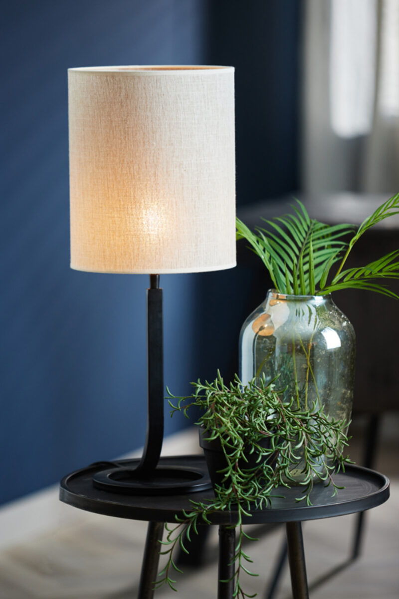 Pantalla de tela beige cilíndrica Light & Living Breska – Ø 25 cm - Imagen 4