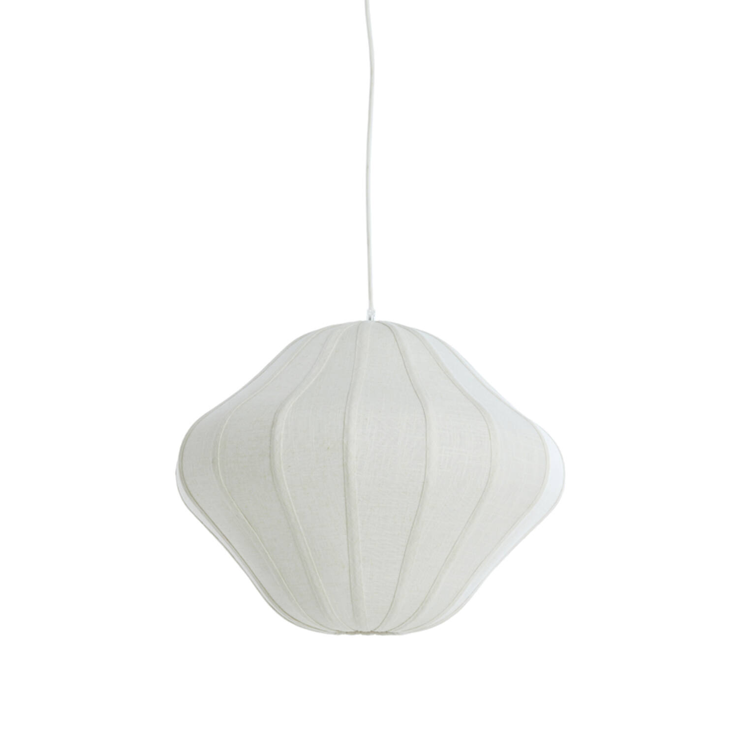 Lámpara colgante ovalada blanca con pantalla de tela Light & Living Sukau - Ø 50 cm