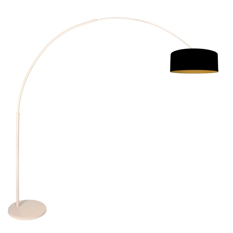 Lámpara beige con pantalla negra Steinhauer Sparkled Light