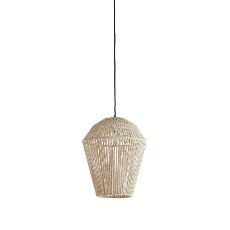 Lámpara beige textil de estilo acogedor Light & Living Deya - Ø 30 cm