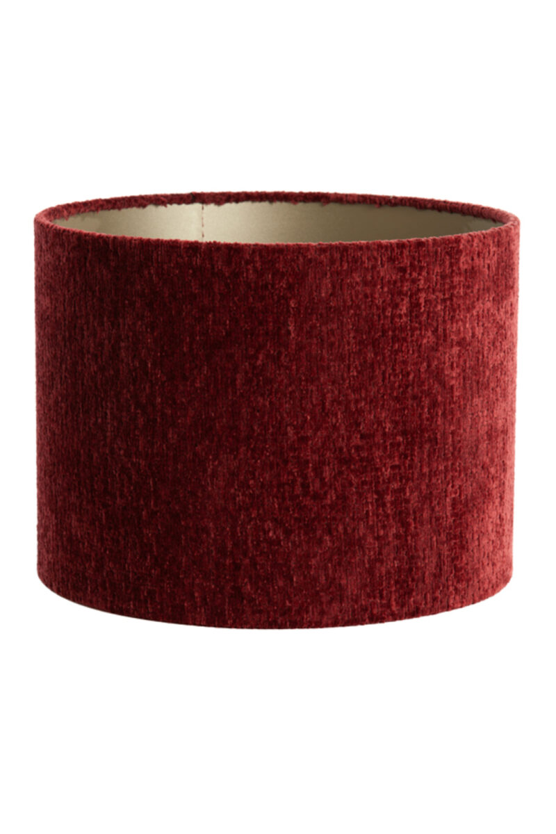 Pantalla de cilindro de terciopelo rojo Light & Living Ruby - Ø 30 cm - Imagen 2